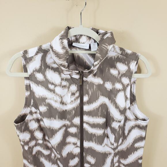 Weekends by Chicos Printed Full Zip Vest Size 0/S - Picture 4 of 8